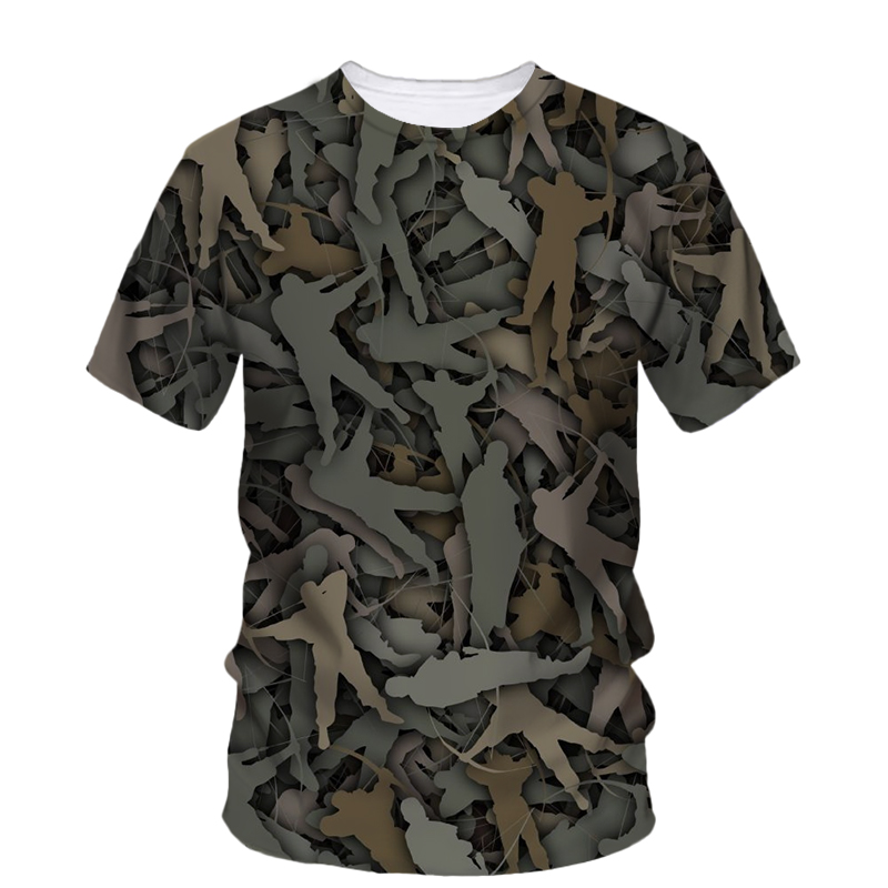 Outdoor Hunting Graphic Tees - Économie College camouflage pour hommes, t-shirts
