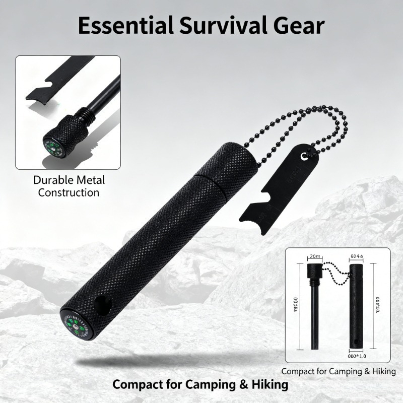 Fire Starter Waterproof - Bâton de magnésium avec boussole -