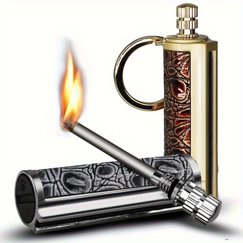 Fire Starter Waterproof - Briquet vintage à silex métallique, 10000
