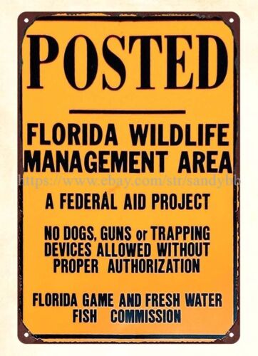 Florida Hunting Fishing & Outdoor Adventures Reviews - Panneau métallique en étain pour la
