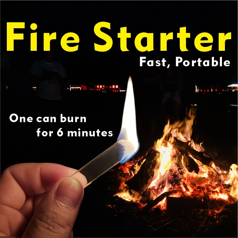 Fire Starter Waterproof - Bâtons de feu 60 pièces, transparents,