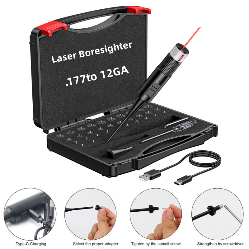 Laser Boresighter Kit - Kit de visée d'alésage Laser Rechargeable,