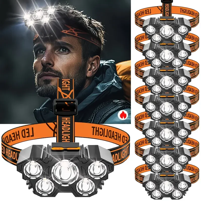 Hunting Fishing Outdoor - Lampe frontale extérieure portative 5LED avec