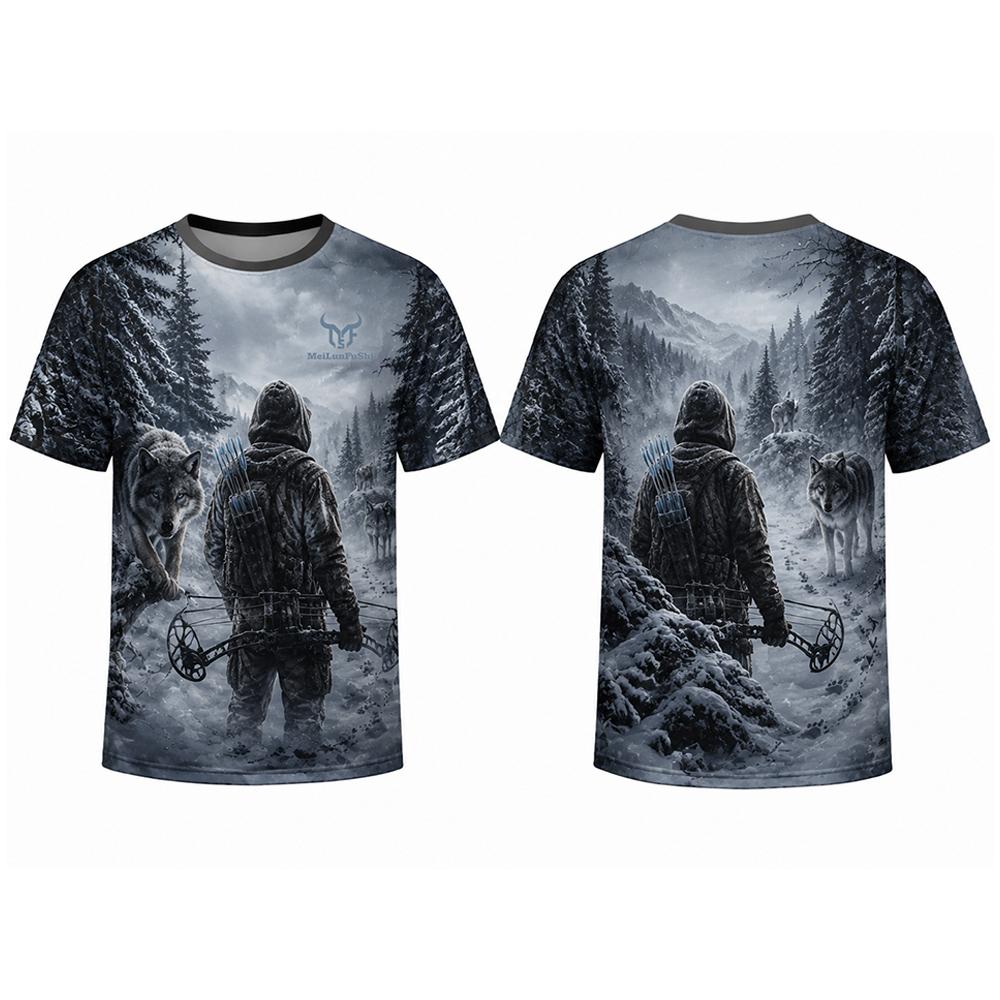 T-shirt imprimé 3D Crâne Gothi - Outdoor Hunting Graphic Tees avis et prix