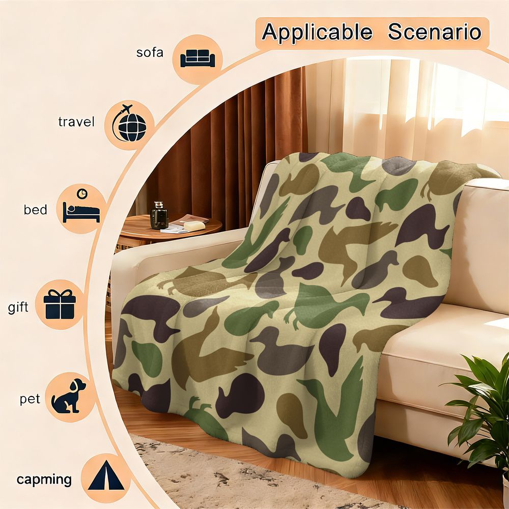 Couverture en flanelle à motif - Hunting Outdoor Rug avis et prix