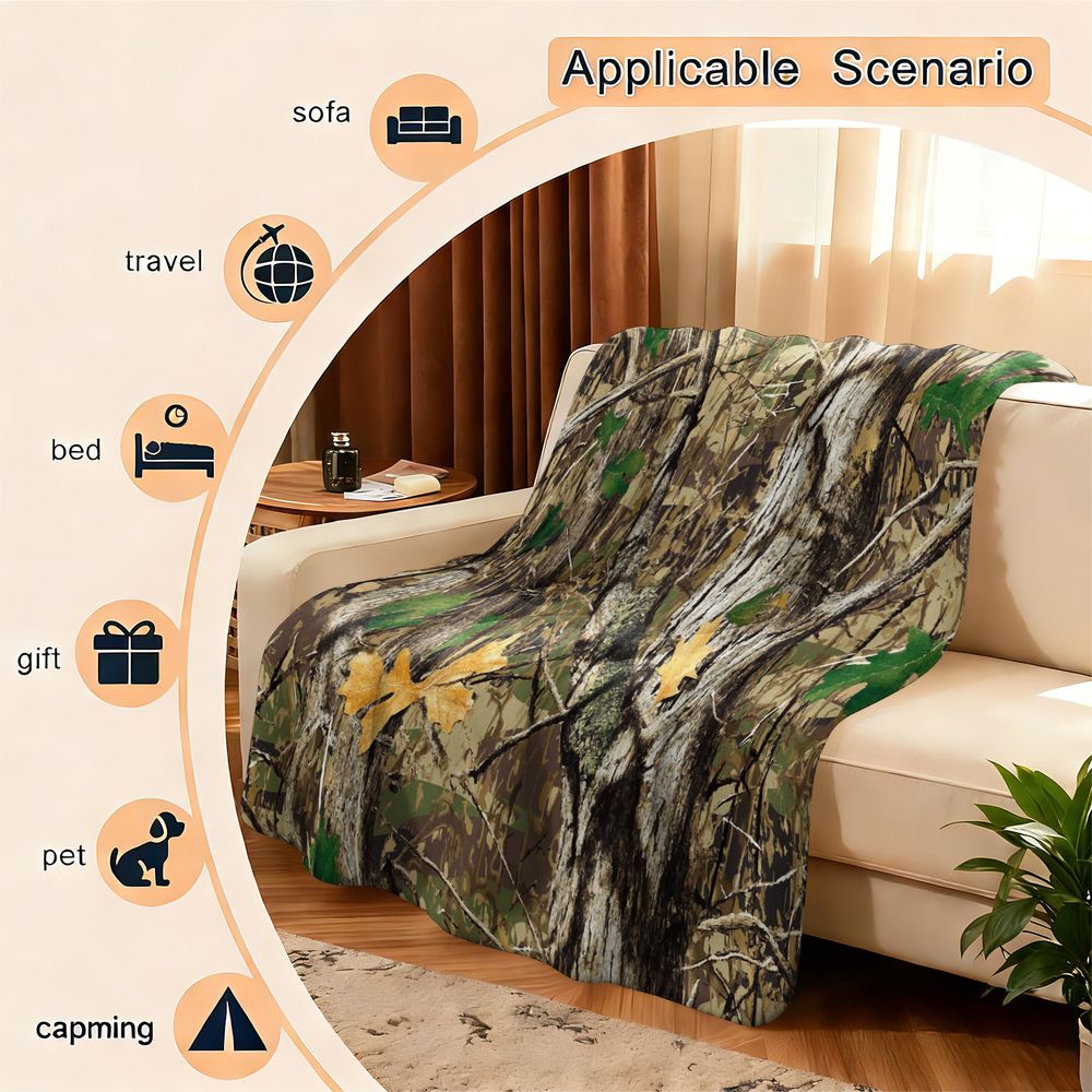 Couverture en flanelle camoufl - Hunting Outdoor Rug avis et prix