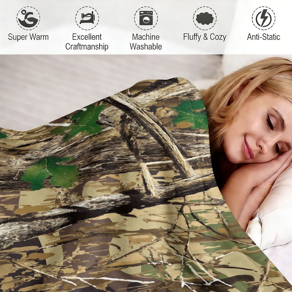 Couverture en flanelle camoufl - Hunting Outdoor Rug avis et prix